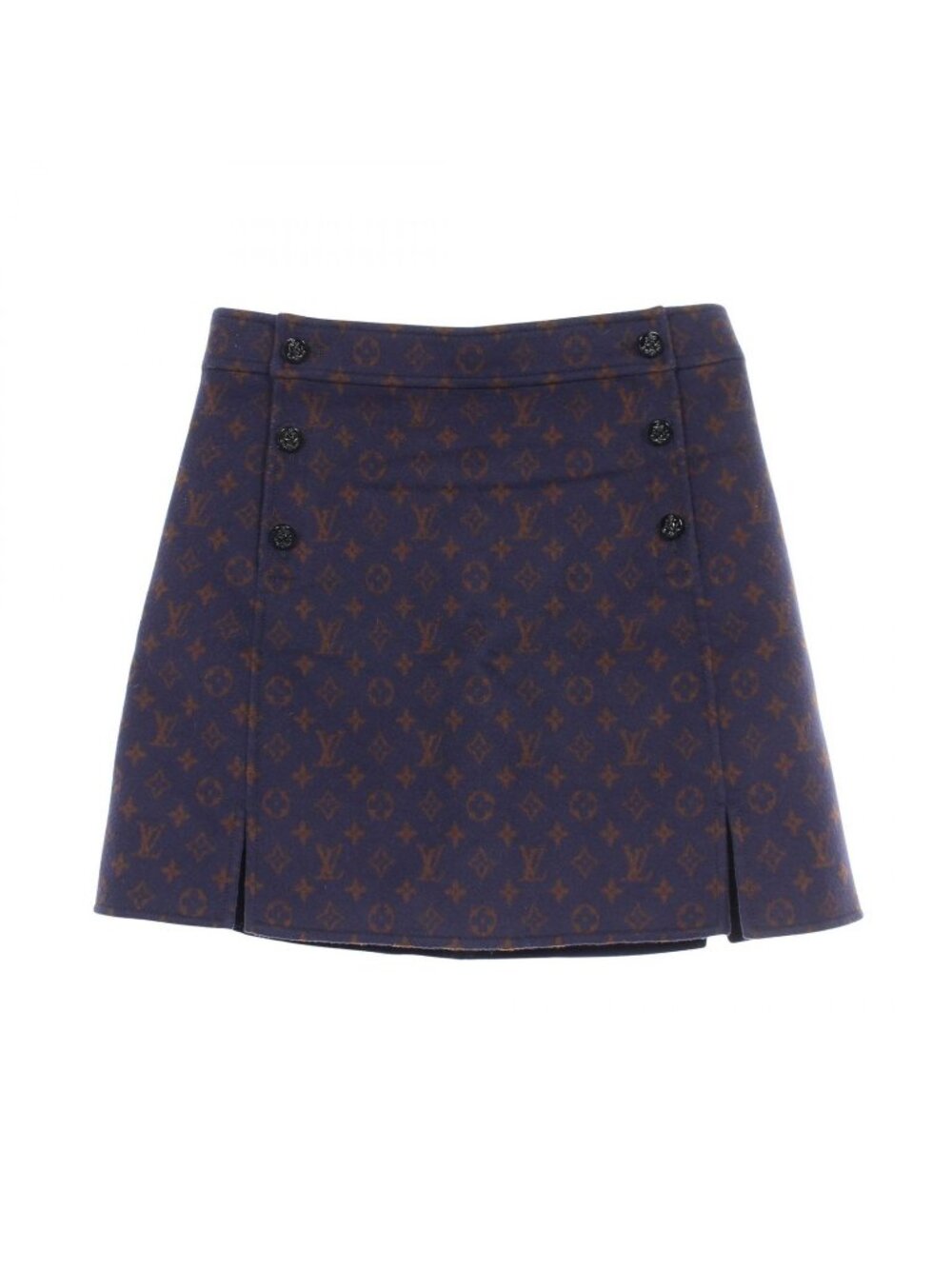 Louis Vuitton Skirt Monogram Mini Wool Silk